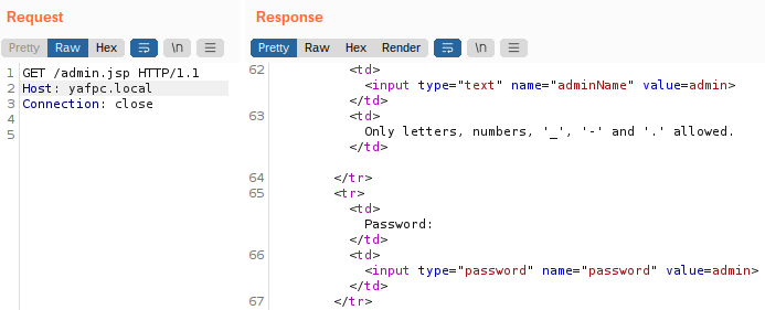 An image showing how the appliance exposes the administrator password for the Web UI