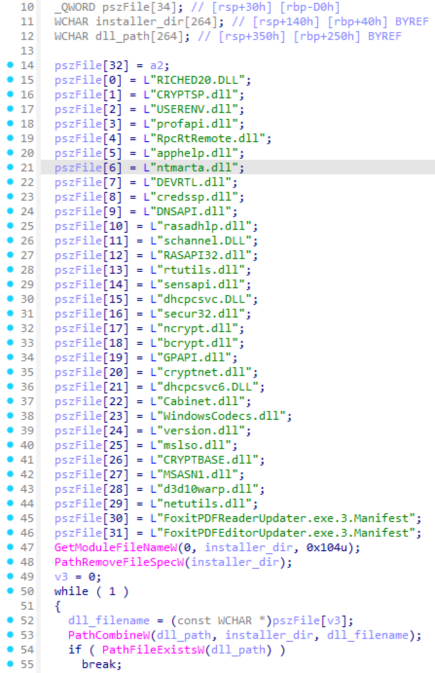 Code responsible for the DLL sideloads