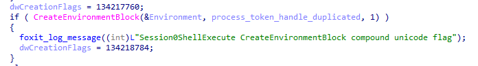 Creating an environment block based off the current user’s token with inheritance set to true