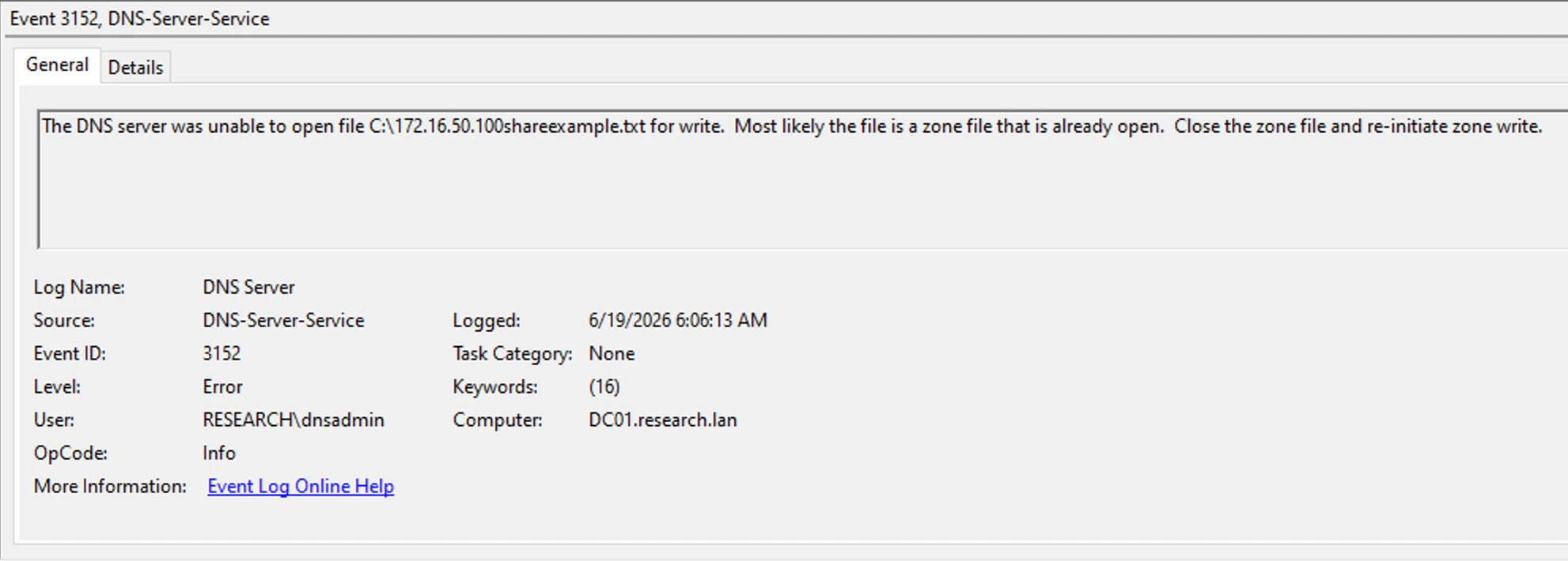 Write errors
